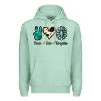 Seafoam Peace Love Turquoise Premium Hoodie - Jasminsmagicworld