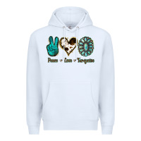 White Peace Love Turquoise Premium Hoodie - Jasminsmagicworld