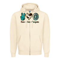Sandshell Peace Love Turquoise Zipper Hoodie - Jasminsmagicworld