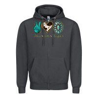 Smoke Peace Love Turquoise Zipper Hoodie - Jasminsmagicworld