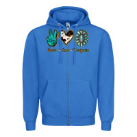 True Royal Peace Love Turquoise Zipper Hoodie - Jasminsmagicworld