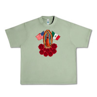 Oil Green our lady virgen de guadalupe mexican american flag holiday Urban Heavy Tee - linhVisuals