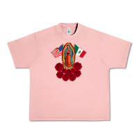 Salmon our lady virgen de guadalupe mexican american flag holiday Urban Heavy Tee - linhVisuals