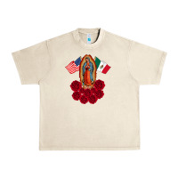 Sandshell our lady virgen de guadalupe mexican american flag holiday Urban Heavy Tee - linhVisuals