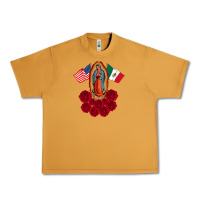 Peanut Butter our lady virgen de guadalupe mexican american flag holiday Urban Heavy Tee - linhVisuals