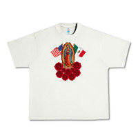 Pistachio our lady virgen de guadalupe mexican american flag holiday Urban Heavy Tee - linhVisuals