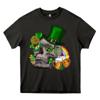 Asphalt St Patrick's Day boho skull Heavy Core Tee - FaDigitalArtStudio