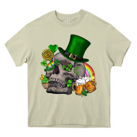 Mossy St Patrick's Day boho skull Heavy Core Tee - FaDigitalArtStudio