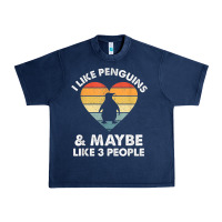 I Like Penguins And 3 People Vintage Urban Heavy Tee | Teevron