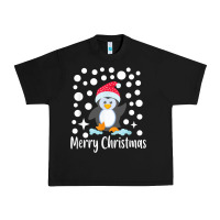 Black penguin merry christmas with snow Urban Heavy Tee - linhVisuals