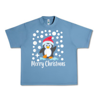 Pebble Blue penguin merry christmas with snow Urban Heavy Tee - linhVisuals