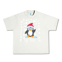 Pistachio penguin merry christmas with snow Urban Heavy Tee - linhVisuals