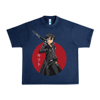Navy Sword art online -kirito Urban Heavy Tee - linhVisuals