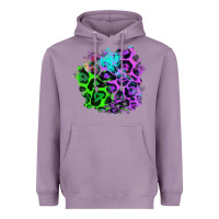 Lavender Colorful Leopard patch Heavyweight Hoodie - RanaPortraitStore