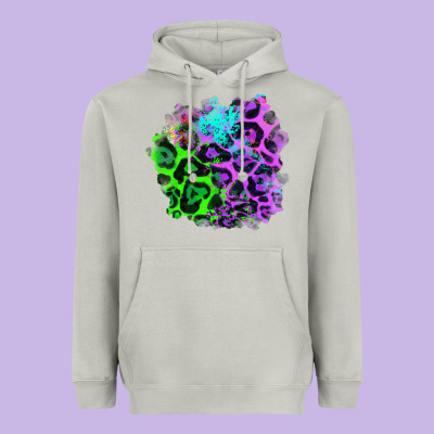 Colorful Leopard Patch Heavyweight Hoodie Designed By Ranaportraitstore