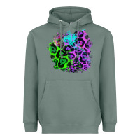 Sage Colorful Leopard patch Heavyweight Hoodie - RanaPortraitStore