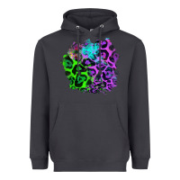 Smoke Colorful Leopard patch Heavyweight Hoodie - RanaPortraitStore