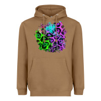 Toasted Coconut Colorful Leopard patch Heavyweight Hoodie - RanaPortraitStore