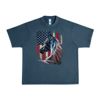 Midnight Navy patriotic horse american flag   horse vintage Urban Heavy Tee - linhVisuals