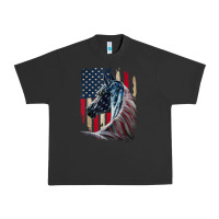 Pigment Black patriotic horse american flag   horse vintage Urban Heavy Tee - linhVisuals