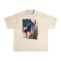 Sandshell patriotic horse american flag   horse vintage Urban Heavy Tee - linhVisuals