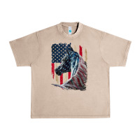 French Oak patriotic horse american flag   horse vintage Urban Heavy Tee - linhVisuals