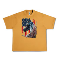 Peanut Butter patriotic horse american flag   horse vintage Urban Heavy Tee - linhVisuals