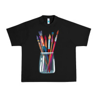 Black Paint Brushes Urban Heavy Tee - linhVisuals
