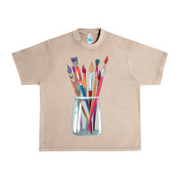 French Oak Paint Brushes Urban Heavy Tee - linhVisuals