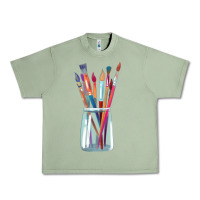 Oil Green Paint Brushes Urban Heavy Tee - linhVisuals