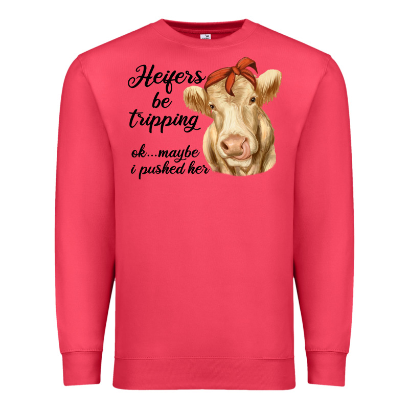 Heifer's Be Trippin' Charolais Cow Premium Sweatshirt by RanaPortraitStore | Teevron