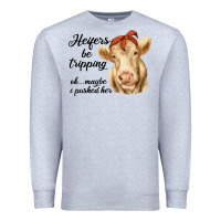 Heather Grey heifer's be trippin' charolais cow Premium Sweatshirt - RanaPortraitStore