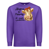Purple heifer's be trippin' charolais cow Premium Sweatshirt - RanaPortraitStore