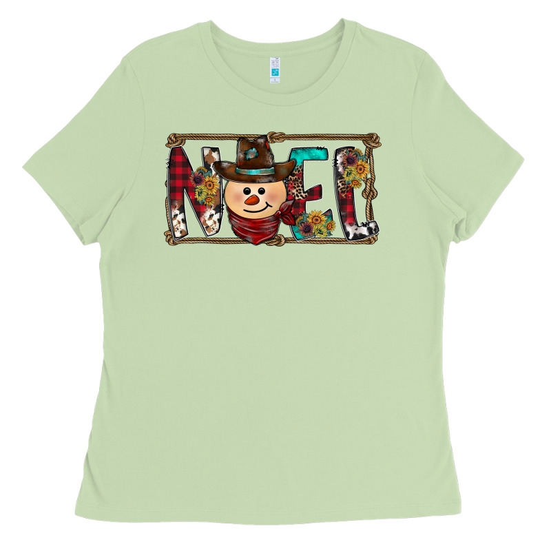 Noel Snowman Christmas Ladies Tee by CowhideDigitalArt | Teevron