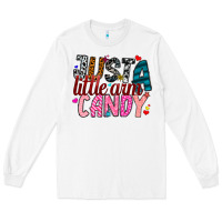 White Just A Little Arm Candy Long Sleeve Tee - SublimationCraftShop