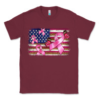 Burgundy breast cancer american flag background Classic Tee - BarkalooDesign