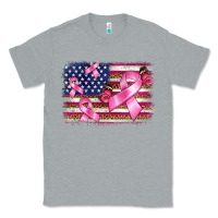 Heather Grey breast cancer american flag background Classic Tee - BarkalooDesign