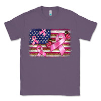 Lavender breast cancer american flag background Classic Tee - BarkalooDesign