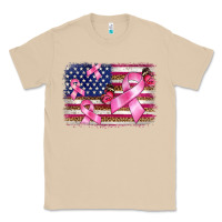 Mushroom breast cancer american flag background Classic Tee - BarkalooDesign