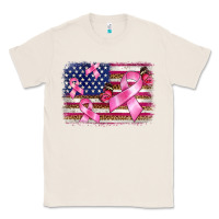 Natural breast cancer american flag background Classic Tee - BarkalooDesign