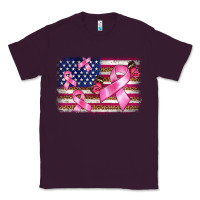 Plum breast cancer american flag background Classic Tee - BarkalooDesign