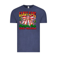 Vintage Denim Candy Cane Christmas Club Vintage Tee - CowhideDigitalArt