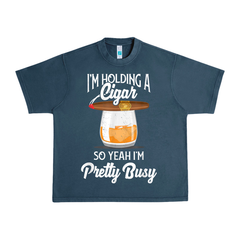 Cigar Smoking Tshirt Smoking Whiskey Drinking Dad Tee Gift Urban Heavy Tee by linhVisuals | Teevron