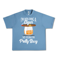 Pebble Blue cigar smoking tshirt smoking whiskey drinking dad tee gift Urban Heavy Tee - linhVisuals