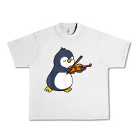 Lunar Rock penguin playing violin animal Urban Heavy Tee - linhVisuals