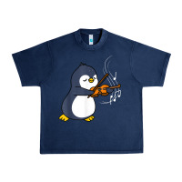 Navy penguin playing violin animal Urban Heavy Tee - linhVisuals