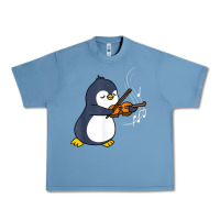 Pebble Blue penguin playing violin animal Urban Heavy Tee - linhVisuals