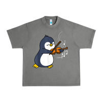 Tornado penguin playing violin animal Urban Heavy Tee - linhVisuals