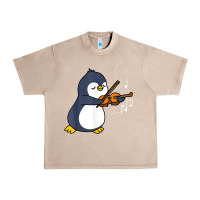 French Oak penguin playing violin animal Urban Heavy Tee - linhVisuals