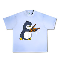 Grape Ice penguin playing violin animal Urban Heavy Tee - linhVisuals